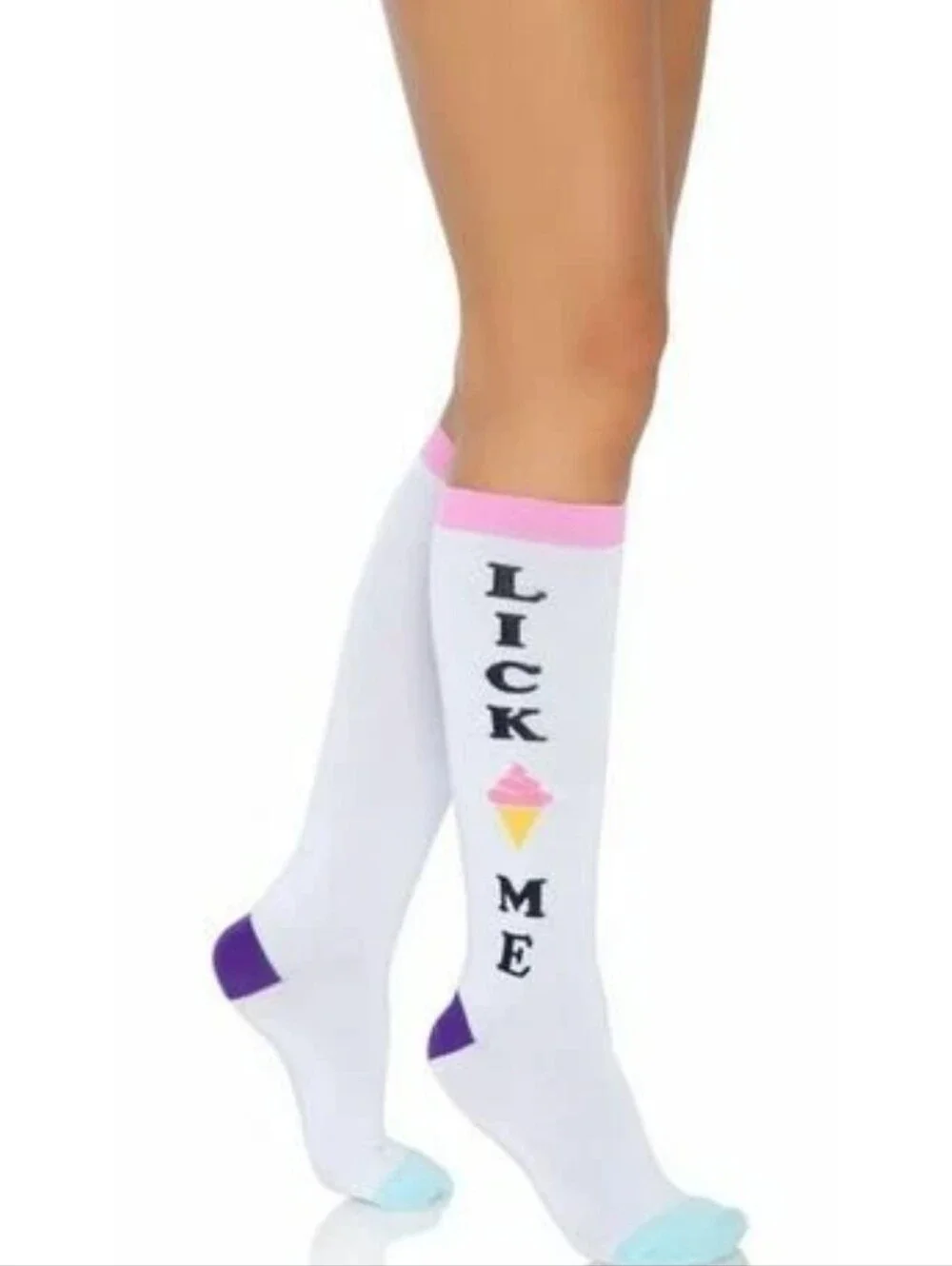 Leg Avenue 'Lick Me' Knee-High Socks